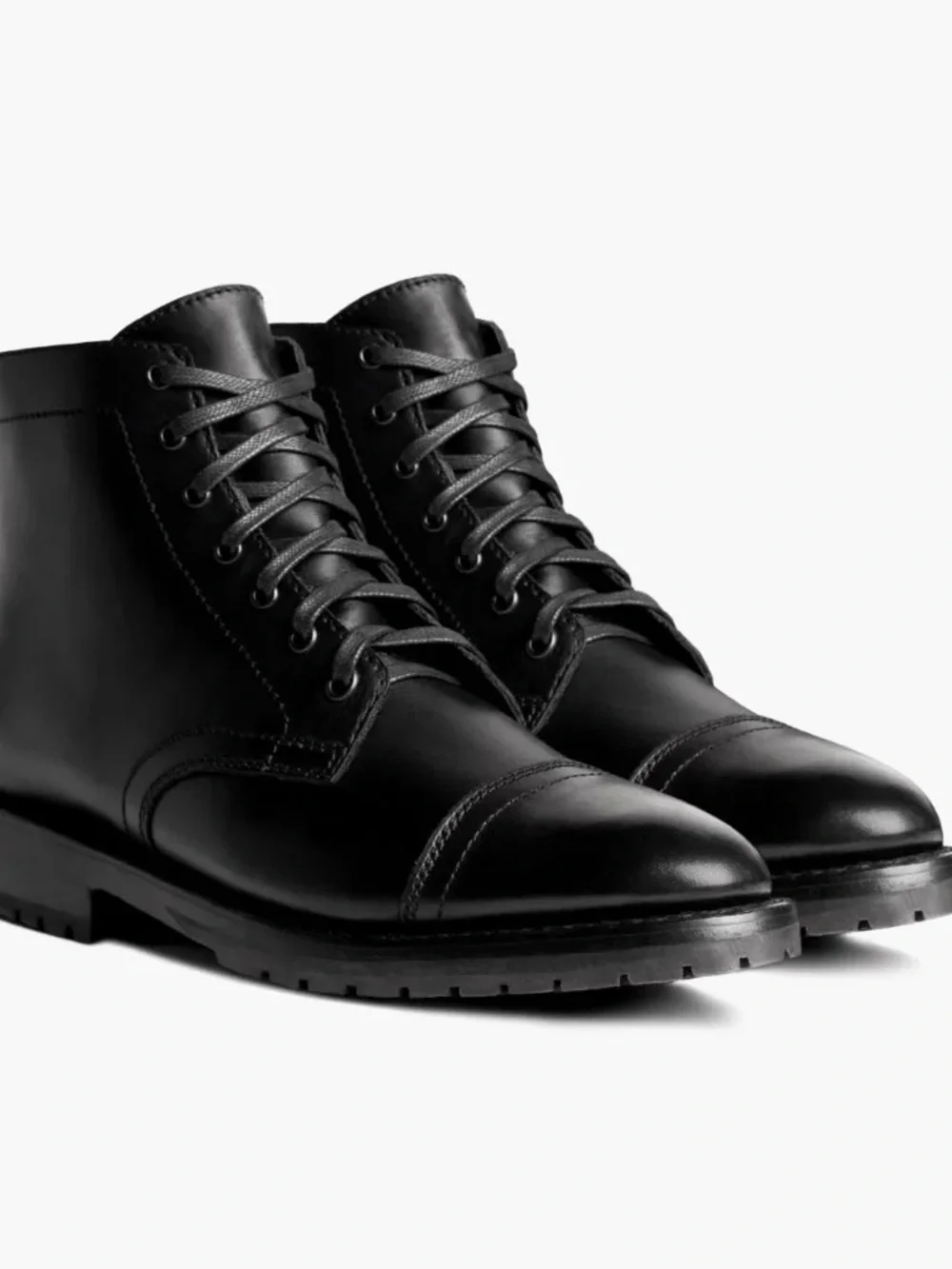 Like New! Thursday Boot Company Black Leather Lace-Up Cap-Toe Boots Size 10